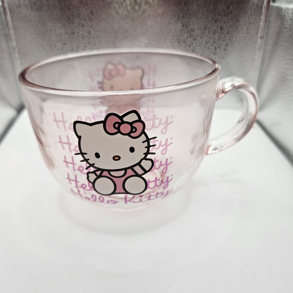 Sanrio Hello Kitty Translucent Pink Glass Mug